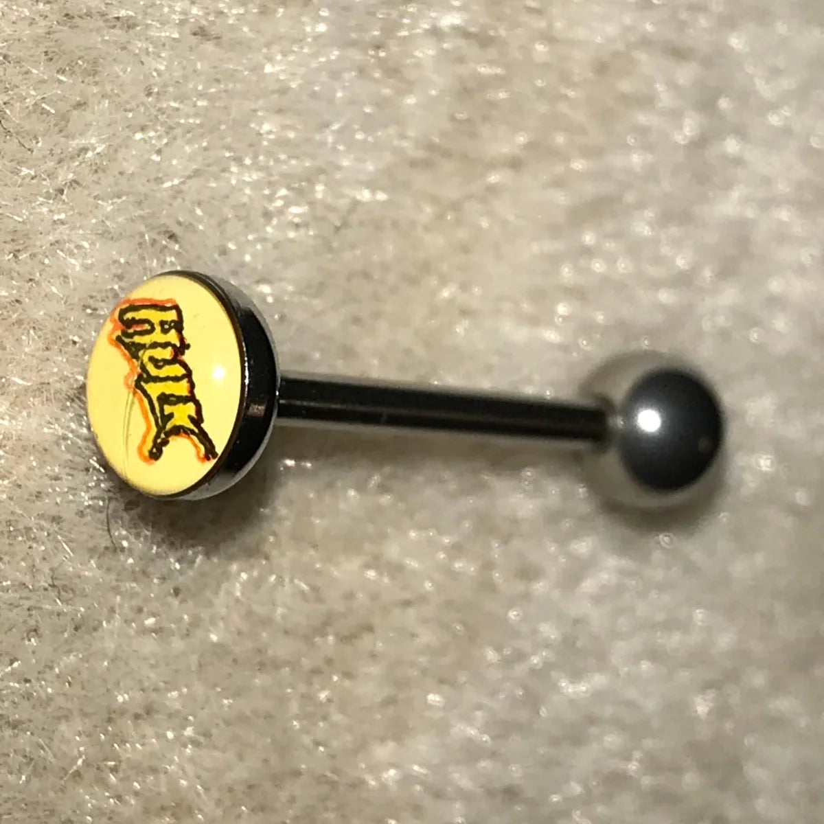14 gauge Hulk Steel Tongue Ring