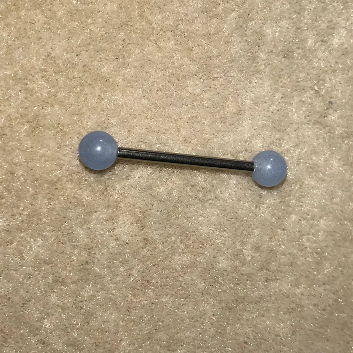 14 Gauge Light Blue Design Tongue Ring