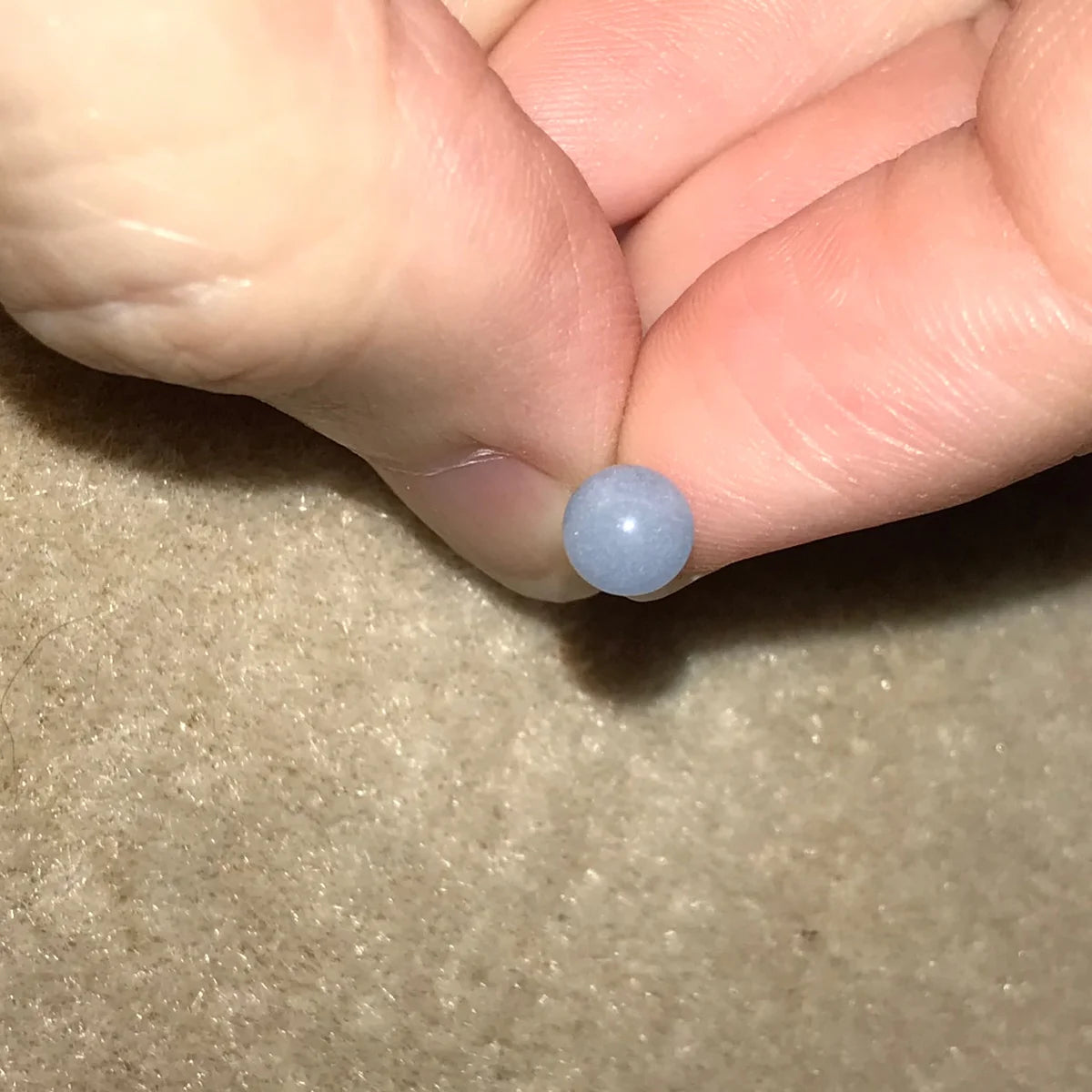 14 Gauge Light Blue Design Tongue Ring
