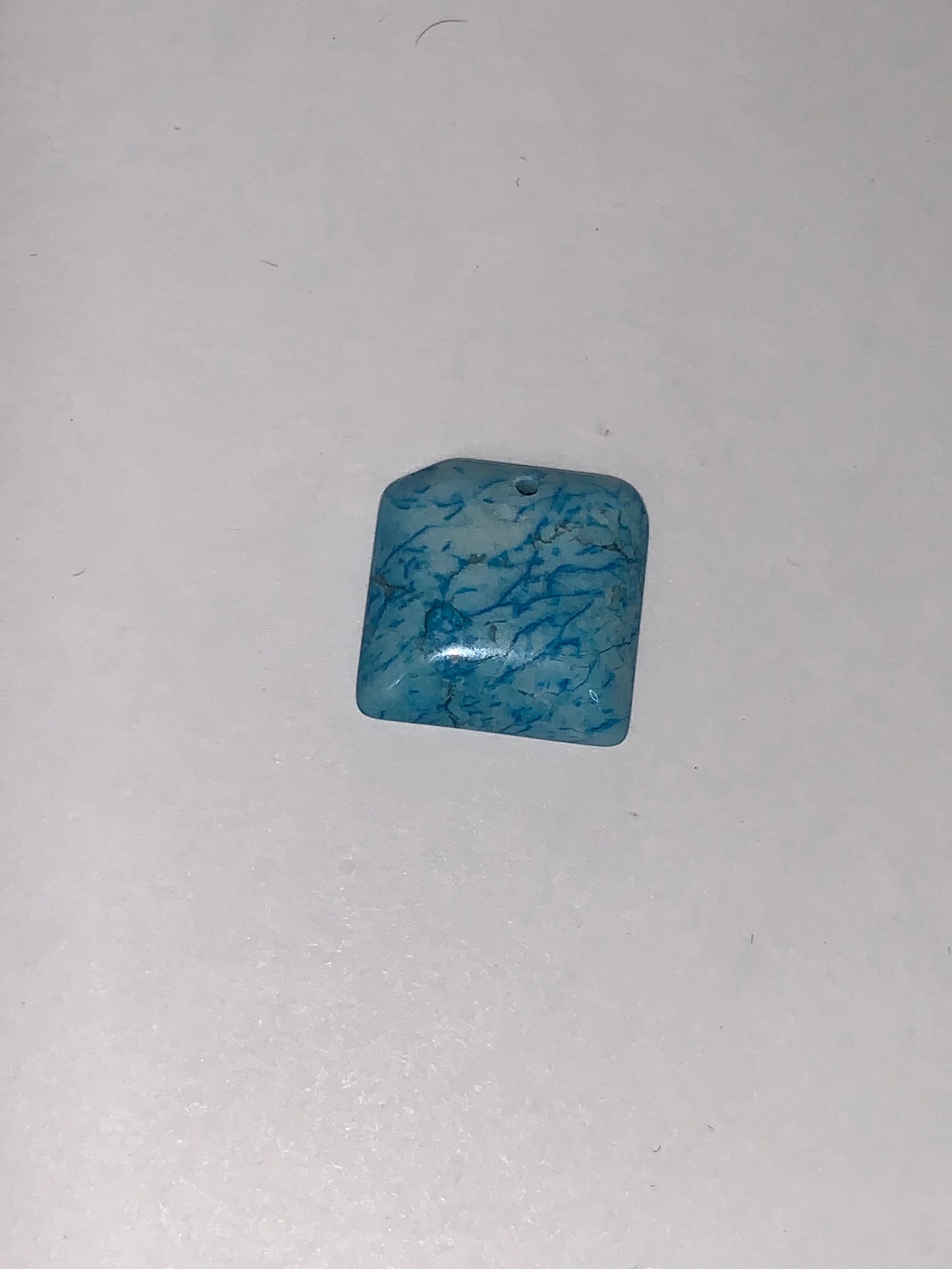 Cute Square Blue Howlite Drop Pendant