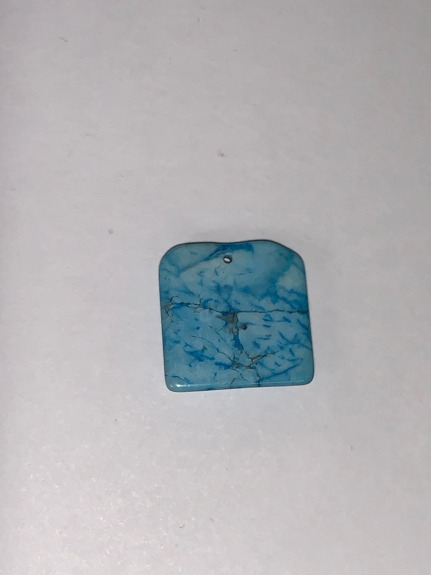 Cute Square Blue Howlite Drop Pendant