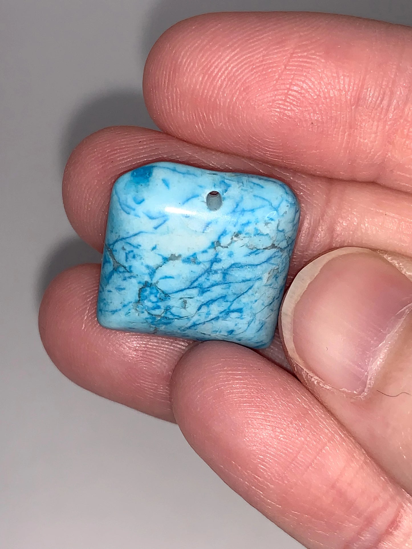 Cute Square Blue Howlite Drop Pendant