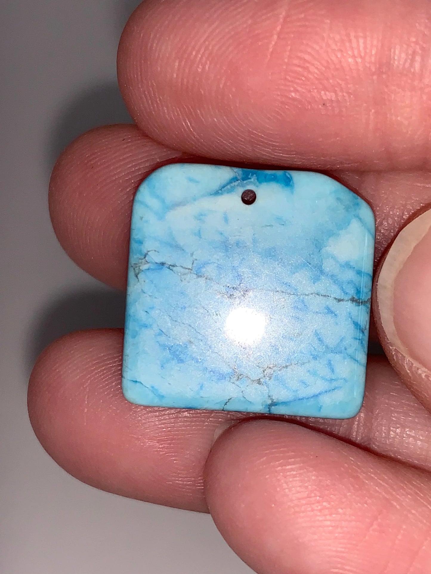 Cute Square Blue Howlite Drop Pendant