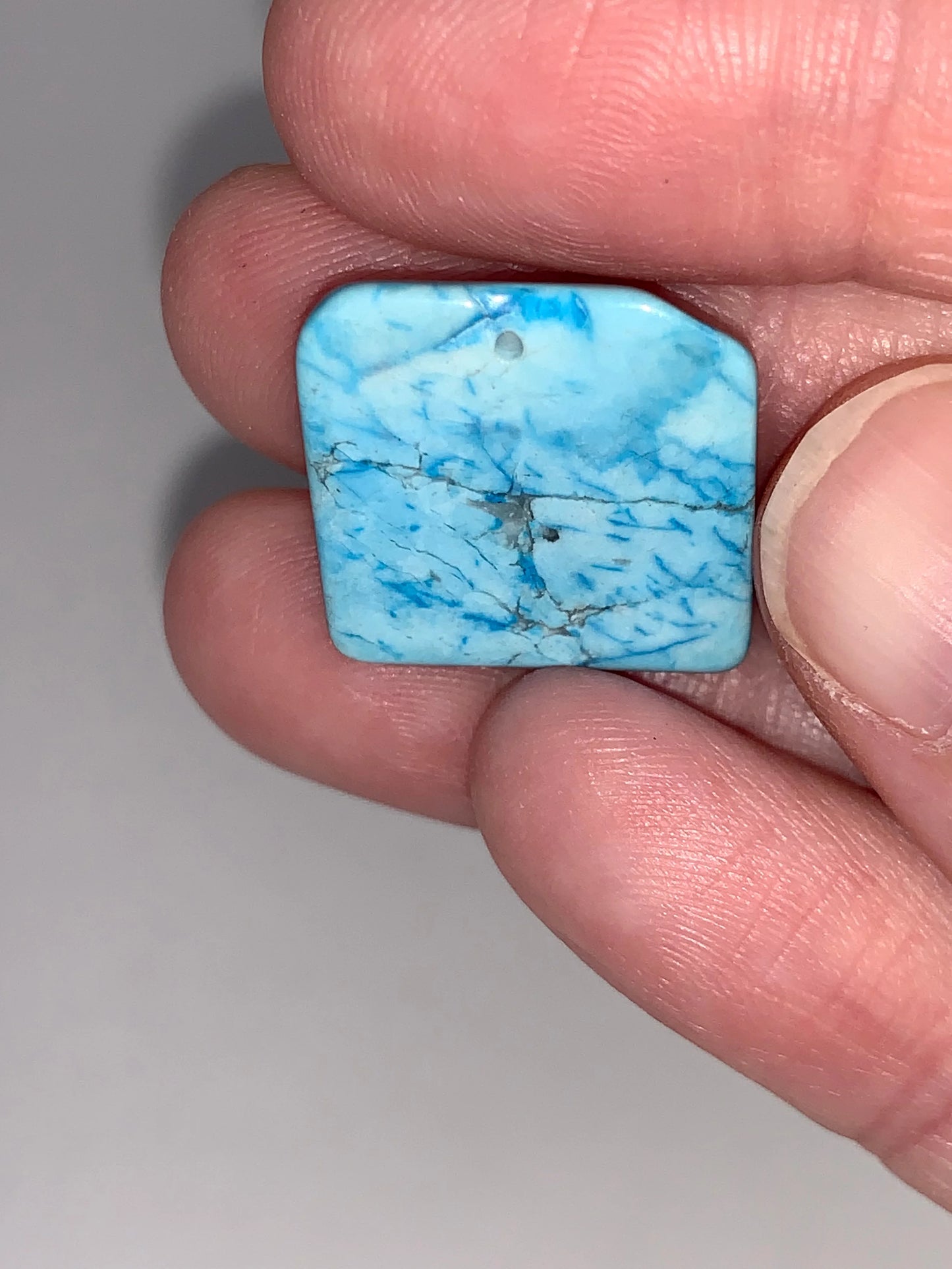 Cute Square Blue Howlite Drop Pendant