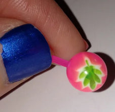 14 Gauge Pink and Green Pot Leaf Belly Ring