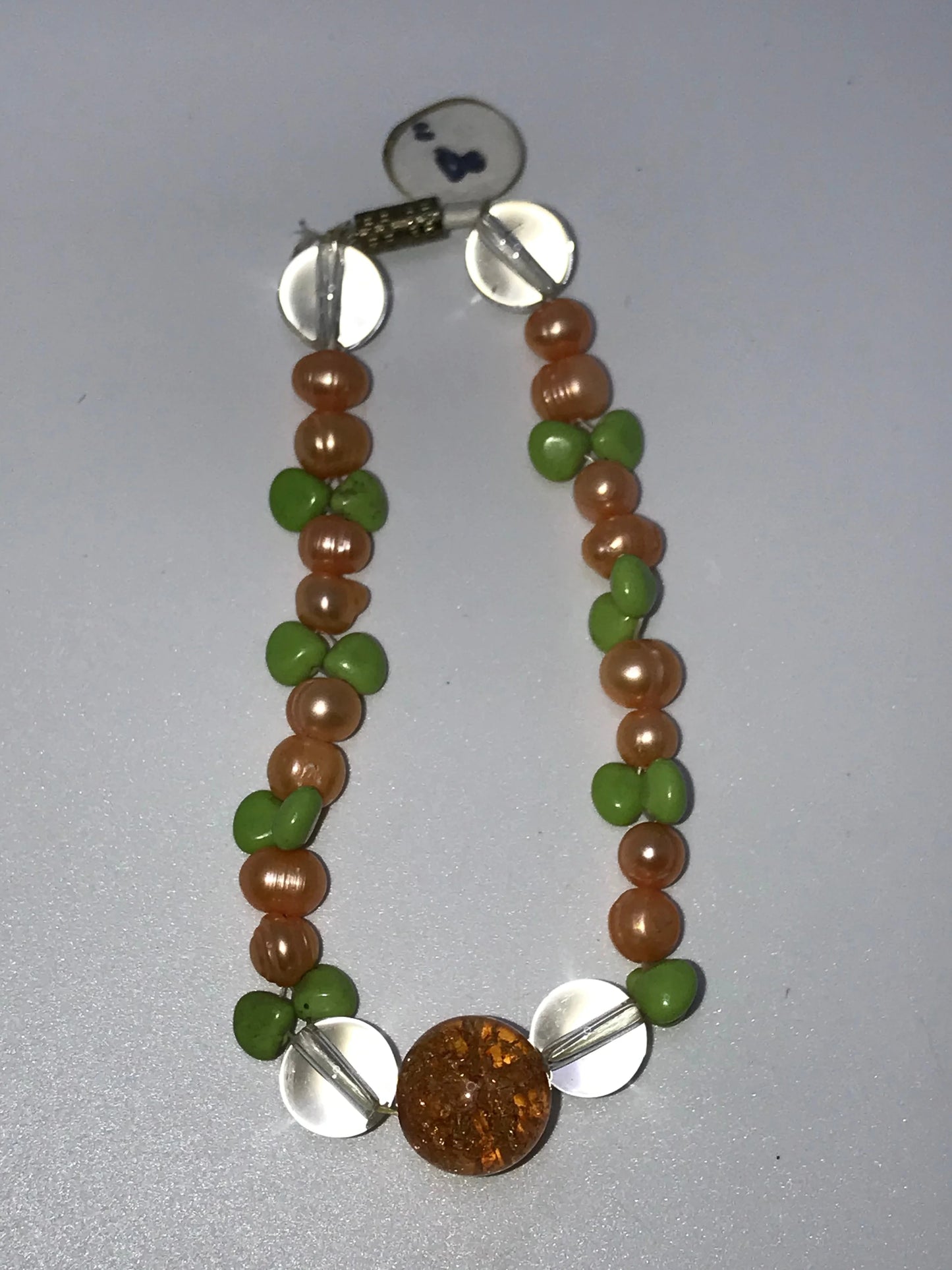 8" Pearl And Jade Bracelet