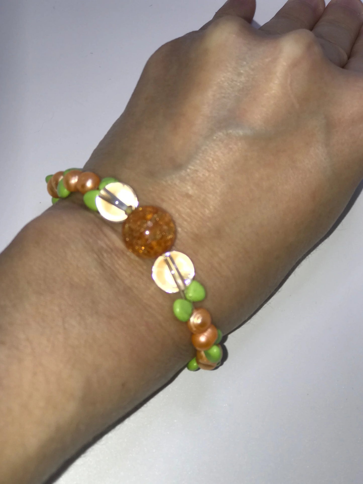 8" Pearl And Jade Bracelet