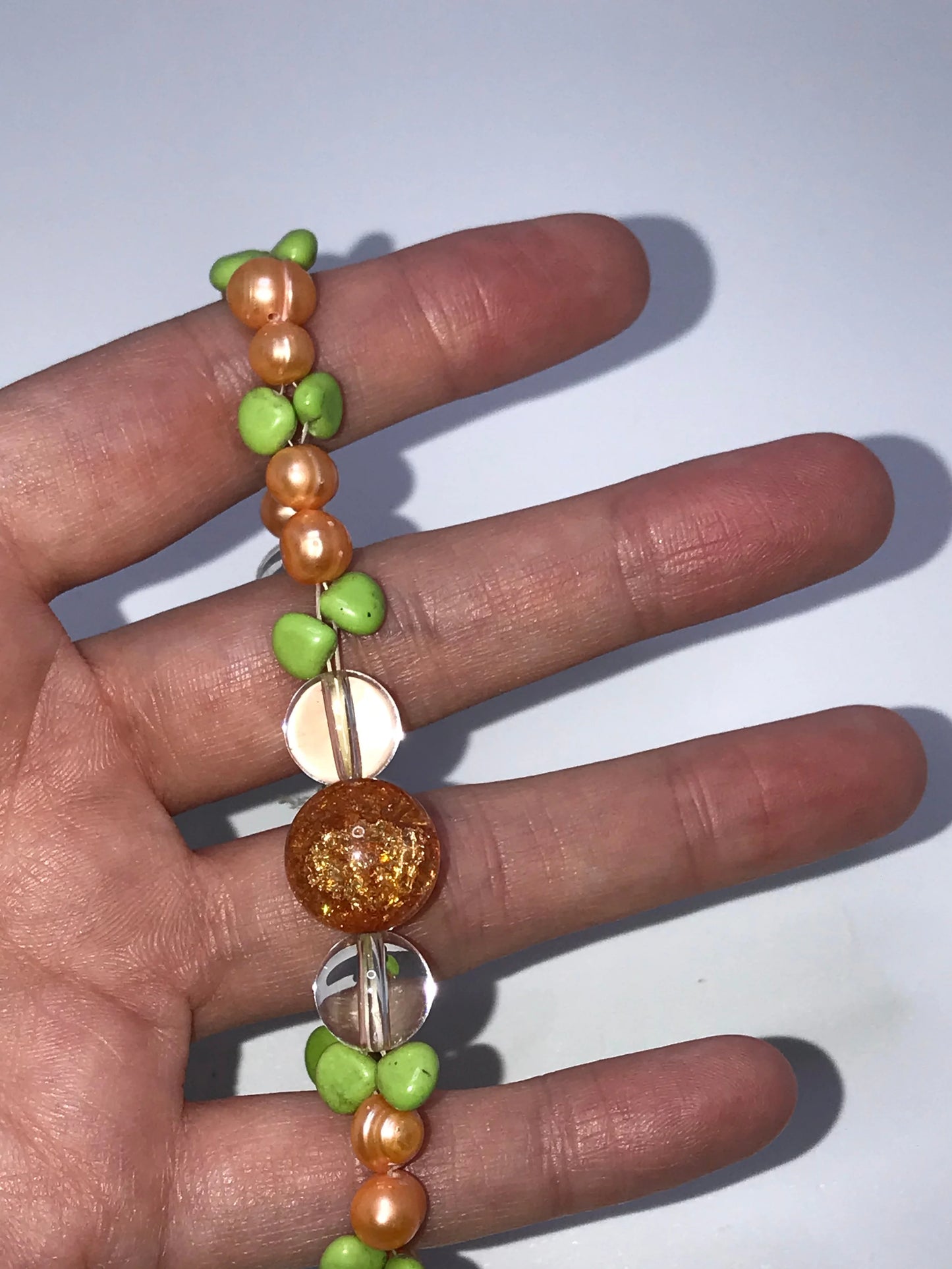 8" Pearl And Jade Bracelet