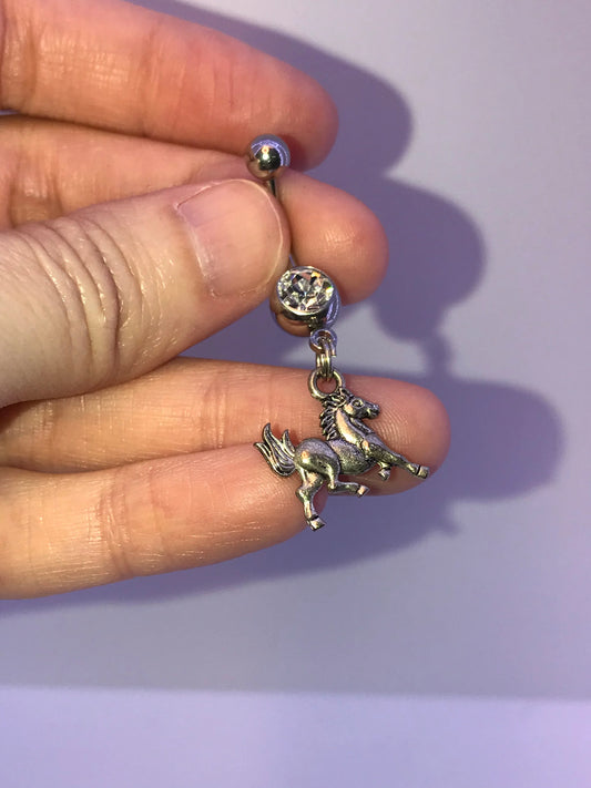Horse Dangle Belly Ring