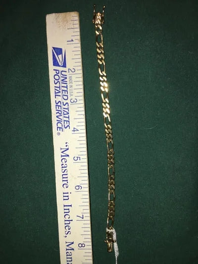 8 1/2" 14 Kt Gold Figaro Bracelet