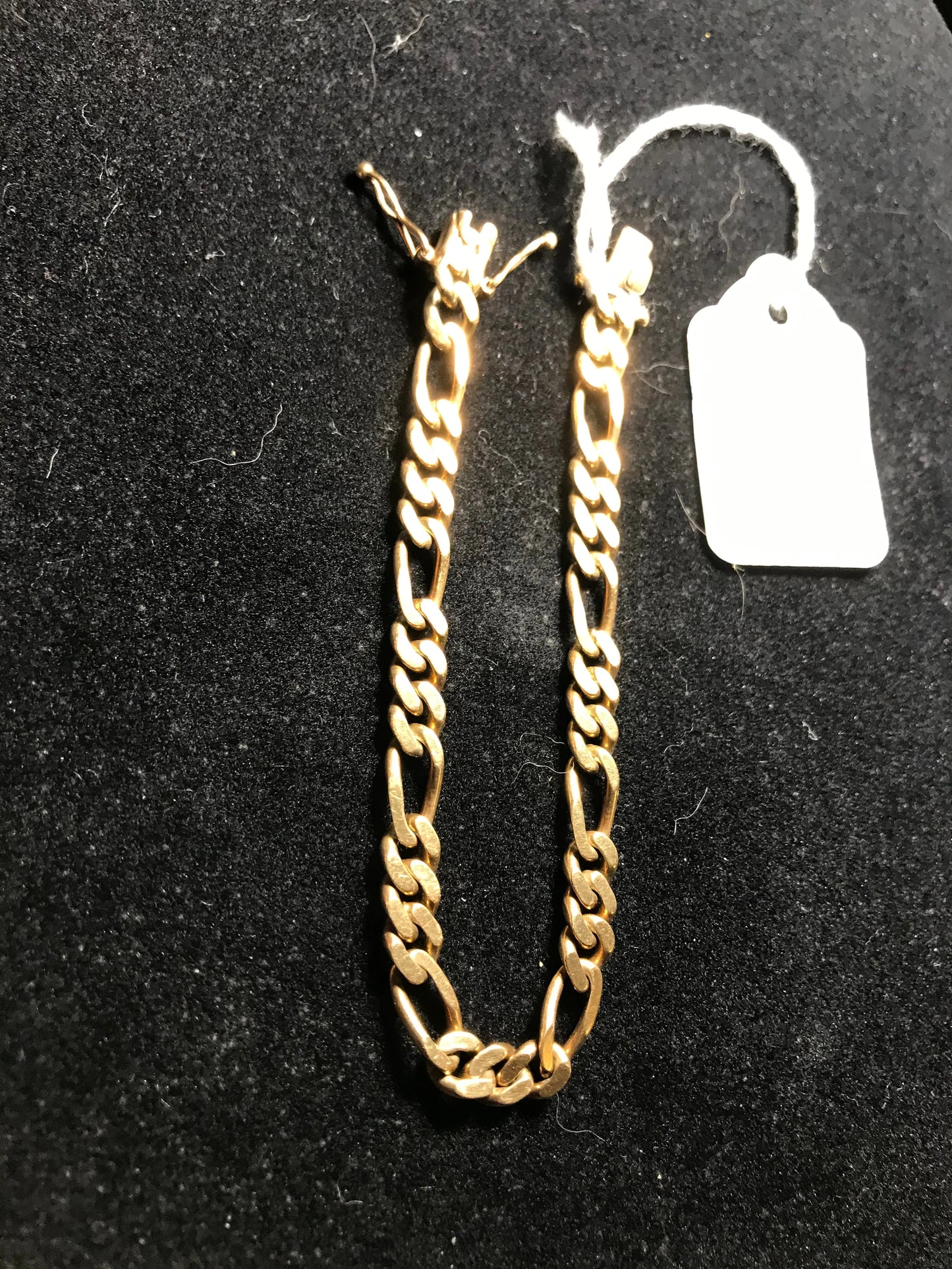 8 1/2" 14 Kt Gold Figaro Bracelet