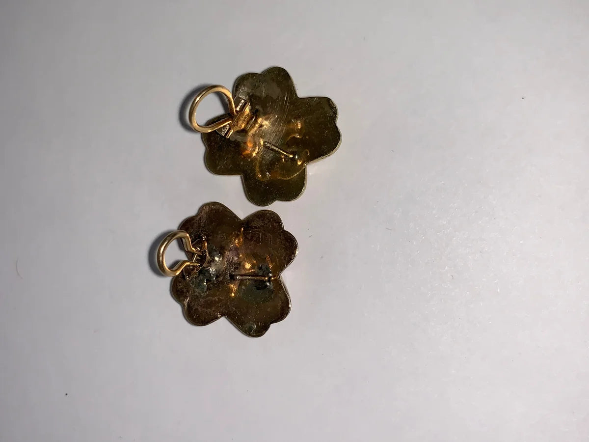 14 Kt Gold X Shaped Earrings
