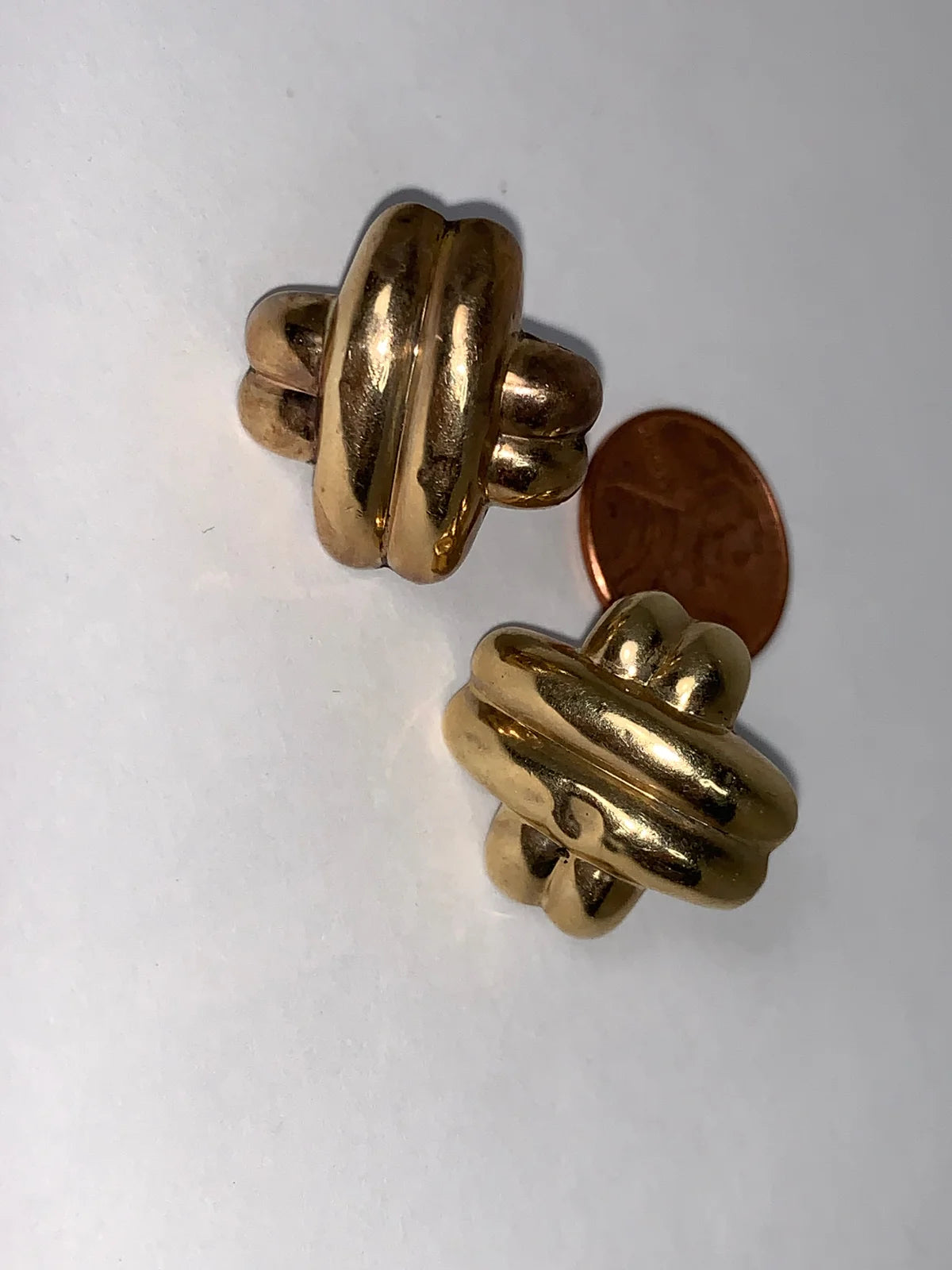 14 Kt Gold X Shaped Earrings