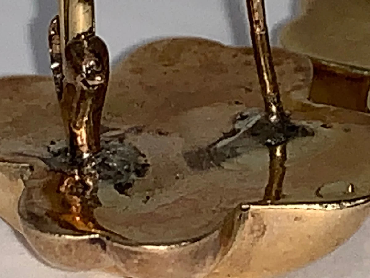 14 Kt Gold X Shaped Earrings