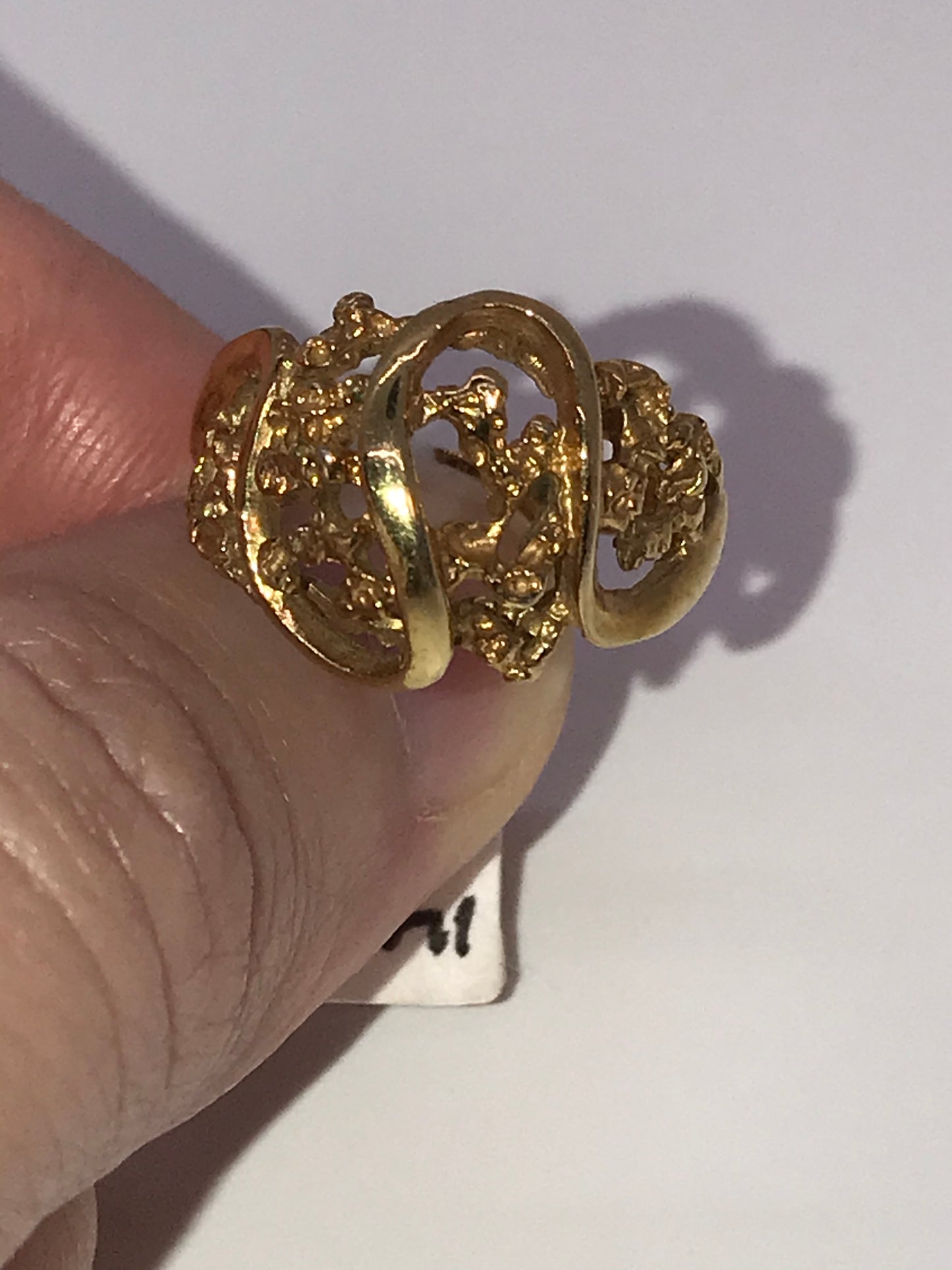 14 Kt Gp Ring, Pretty And Simple Design, Size 5